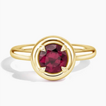 Modern lab grown diamond ring featuring colorful gemstone centerpiece in a sleek and sophisticated fine jewelry design
