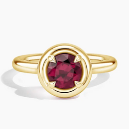 Modern lab grown diamond ring featuring colorful gemstone centerpiece in a sleek and sophisticated fine jewelry design