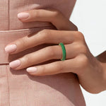 Charming gemstone ring with colorful gemstone and sleek band, perfect everyday jewelry for women