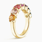 Contemporary Multi Color Birthstone Gemstone Ring Round Cut Lab Created Stone