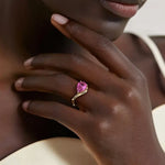Beautiful gemstone ring with lab grown diamond accents offering exceptional shine and a luxurious fine jewelry look