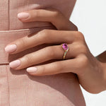 Beautiful gemstone ring with lab grown diamond accents offering exceptional shine and a luxurious fine jewelry look