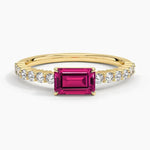 Modern gemstone ring with unique design and colorful center stone, perfect for trendy and stylish women
