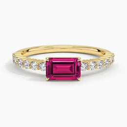Modern gemstone ring with unique design and colorful center stone, perfect for trendy and stylish women