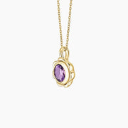 Minimalist lab created gemstone necklace with delicate chain and sparkling stone center