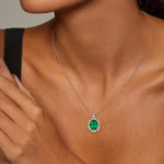 Fine lab created gemstone necklace with vibrant gemstone and luxury chain finish