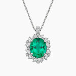 Fine lab created gemstone necklace with vibrant gemstone and luxury chain finish