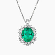 Fine lab created gemstone necklace with vibrant gemstone and luxury chain finish