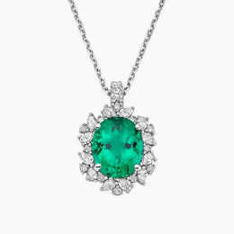 Fine lab created gemstone necklace with vibrant gemstone and luxury chain finish