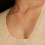 Stunning 0.58 Ct Lab Created Blue Lab Created Gemstone Pendant with White Accent Stones