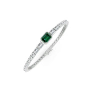 tennis bracelet with clear cubic zirconia stones in silver setting.