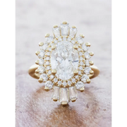 Art deco engagement ring with antique cut diamond and vintage elegance