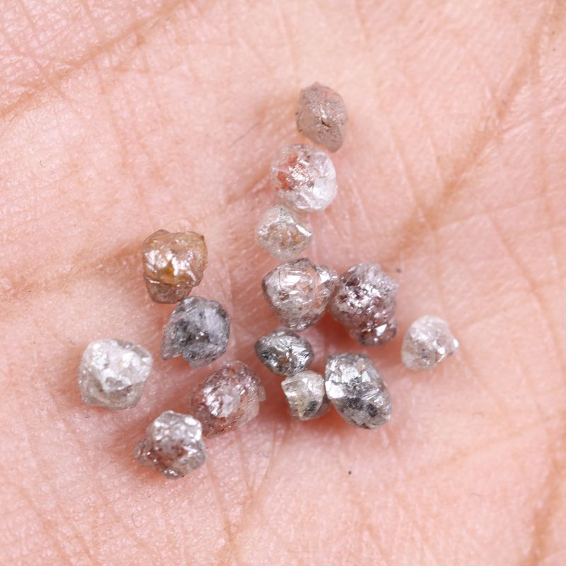 0.84Ct Rare Natural Gray & Brown Rough Diamond Lot, Loose Uncut Diamond Lot Irregular Shape Raw Eath Mined Stone Conflict-Free Loose Diamond Lot for Jewelry