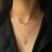 0.93 Ct Gold vermeil necklace with 18k gold plating and chain.