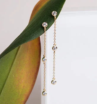 925 Sterling Silver Dangle Earring Elegant Diamond Personalized Gift Earring
