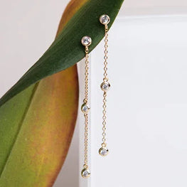925 Sterling Silver Dangle Earring Elegant Diamond Personalized Gift Earring