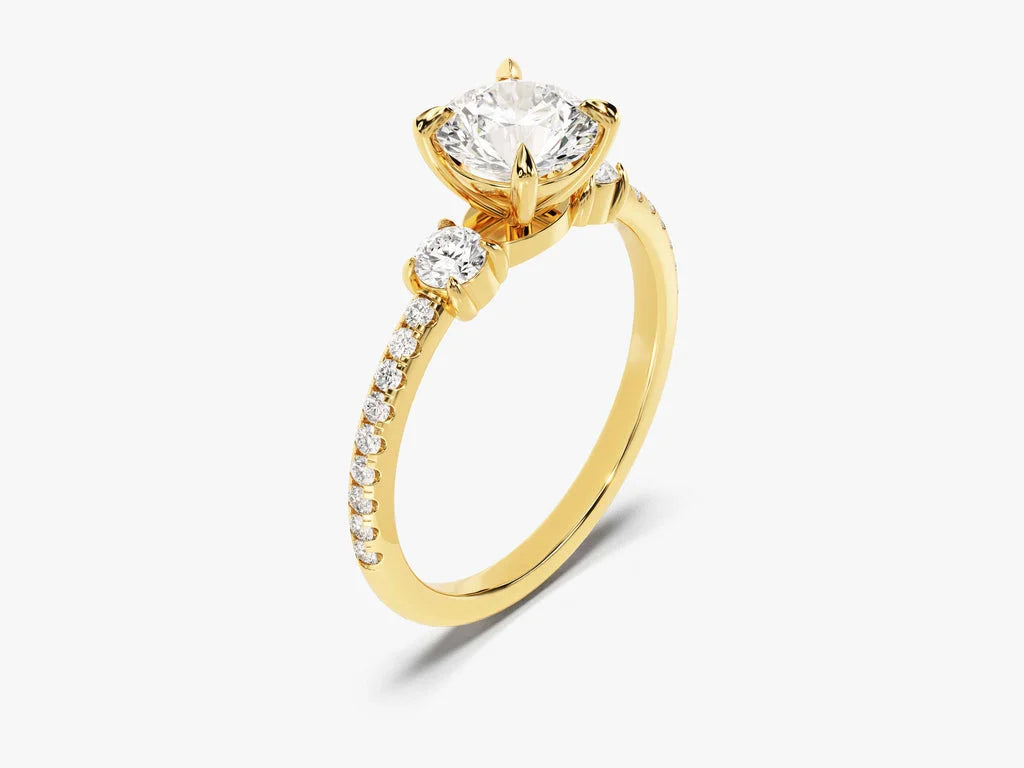 Classic Moissanite Three Stone Ring