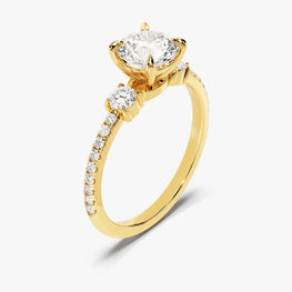 Classic Moissanite Three Stone Ring