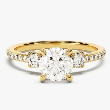 Classic Moissanite Three Stone Ring