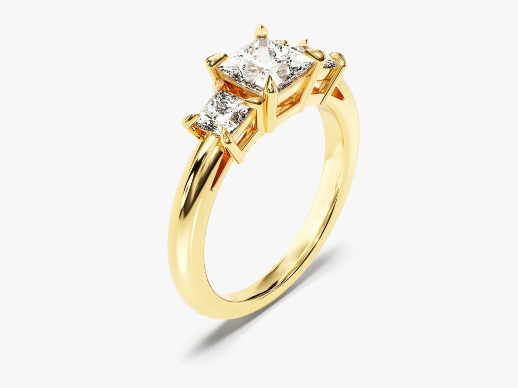 Princess Cut Three Stone Ring
