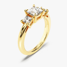 Princess Cut Three Stone Ring
