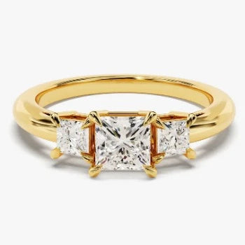 Princess Cut Three Stone Ring