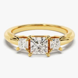 Princess Cut Three Stone Ring