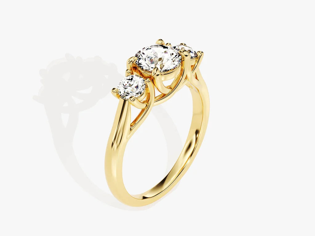 Trio Round Delicate Prong Ring