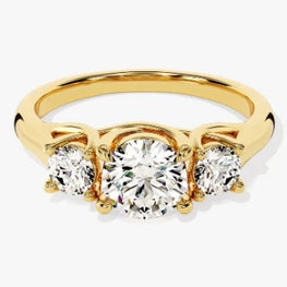 Trio Round Delicate Prong Ring