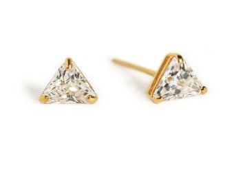 Triangle Shape Stud Earring 925 Sterling Silver Personalized Gift Earring - Jay Amar Gems