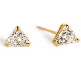 Triangle Shape Stud Earring 925 Sterling Silver Personalized Gift Earring - Jay Amar Gems