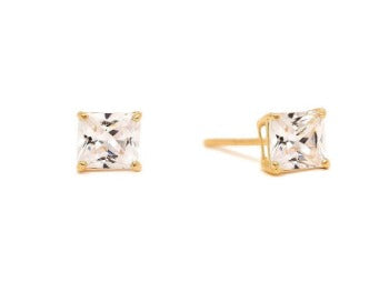 Princess Cut Solitaire Stud Earring 925 Sterling Silver Engagement Gift Gorgeous Earring - Jay Amar Gems