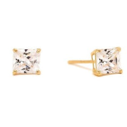 Princess Cut Solitaire Stud Earring 925 Sterling Silver Engagement Gift Gorgeous Earring - Jay Amar Gems