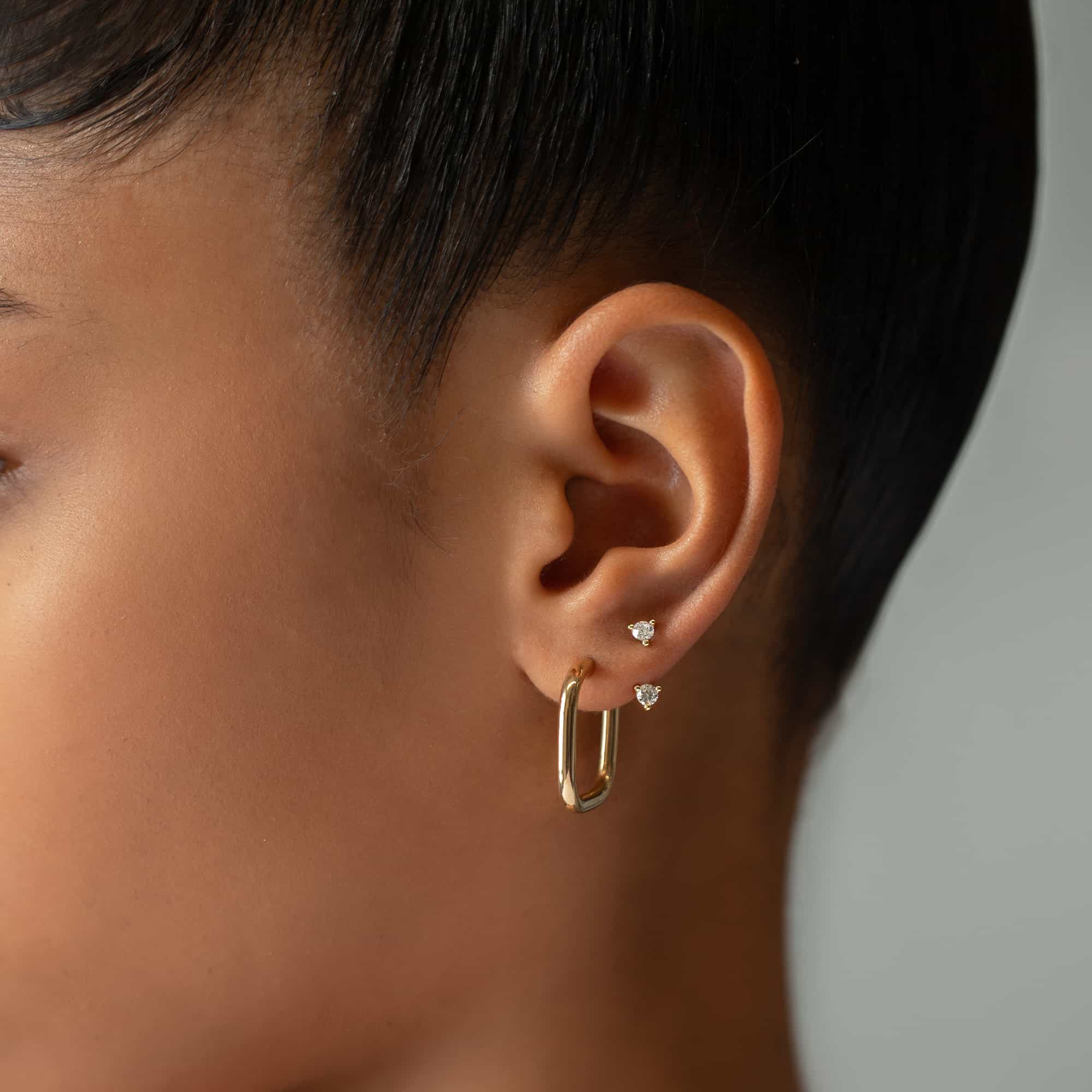 Square Hoops Earring Yellow Gold Plated Personalized Gift Earring For Her - Jay Amar Gems