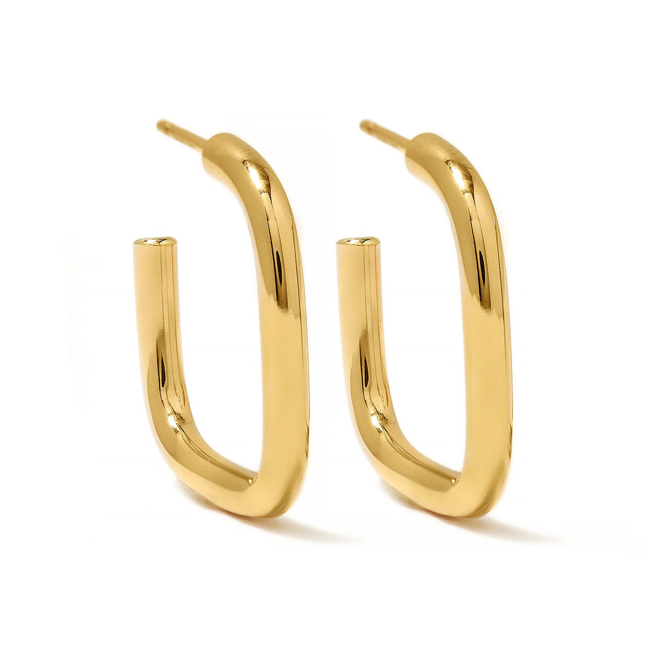 Square Hoops Earring Yellow Gold Plated Personalized Gift Earring For Her - Jay Amar Gems