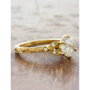 Chic lab created gemstone with sparkling lab grown diamond set in elegant fine jewelry piece.