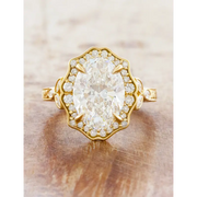 oval cut engagement rings with antique cushion cut diamond and vintage rose gold