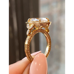 oval cut engagement rings with antique cushion cut diamond and vintage rose gold