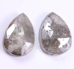 5.04 Ct Grey Colored Diamond Pair Pear Shaped Diamond Pair Salt And Pepper Diamond Use For Jewerly Earring Unique Diamond 