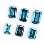 Emerald cut deep blue lab grown diamond fancy step cut CVD loose diamond for engagement ring and custom fine jewelry making