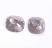 2.14 Carat Cushion Shape Pair Salt And Pepper Natural Diamond Grey Colored Diamond Use For Jewerly 