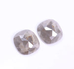 2.14 Carat Cushion Shape Pair Salt And Pepper Natural Diamond Grey Colored Diamond Use For Jewerly 