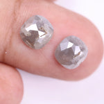 2.14 Carat Cushion Shape Pair Salt And Pepper Natural Diamond Grey Colored Diamond Use For Jewerly 