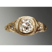 1.32 Ct Cushion & Round Cut Diamond Lab Grown Diamond 14K Gold Plated Diamond Ring Use For Women Gold Diamond Ring Wedding Engagement Ring 