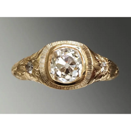 1.32 Ct Cushion & Round Cut Diamond Lab Grown Diamond 14K Gold Plated Diamond Ring Use For Women Gold Diamond Ring Wedding Engagement Ring 