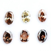 Fancy champagne brown lab grown diamond mixed oval and cushion cut loose lab created diamonds for engagement ring and fine jewelry design