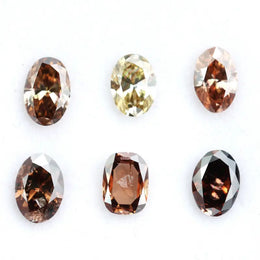 Fancy champagne brown lab grown diamond mixed oval and cushion cut loose lab created diamonds for engagement ring and fine jewelry design