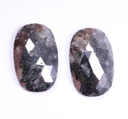 3.52 Ct Oval Cut Diamond Pair Black Colored Diamond Salt And Pepper Diamond Use For Jewerly Unique Diamond 