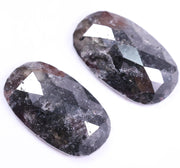 3.52 Ct Oval Cut Diamond Pair Black Colored Diamond Salt And Pepper Diamond Use For Jewerly Unique Diamond 