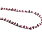 Natural red and white rough diamond beads uncut, raw gemstones with striking color contrast, perfect for artisan jewelry, handmade necklaces, bracelets, and designs